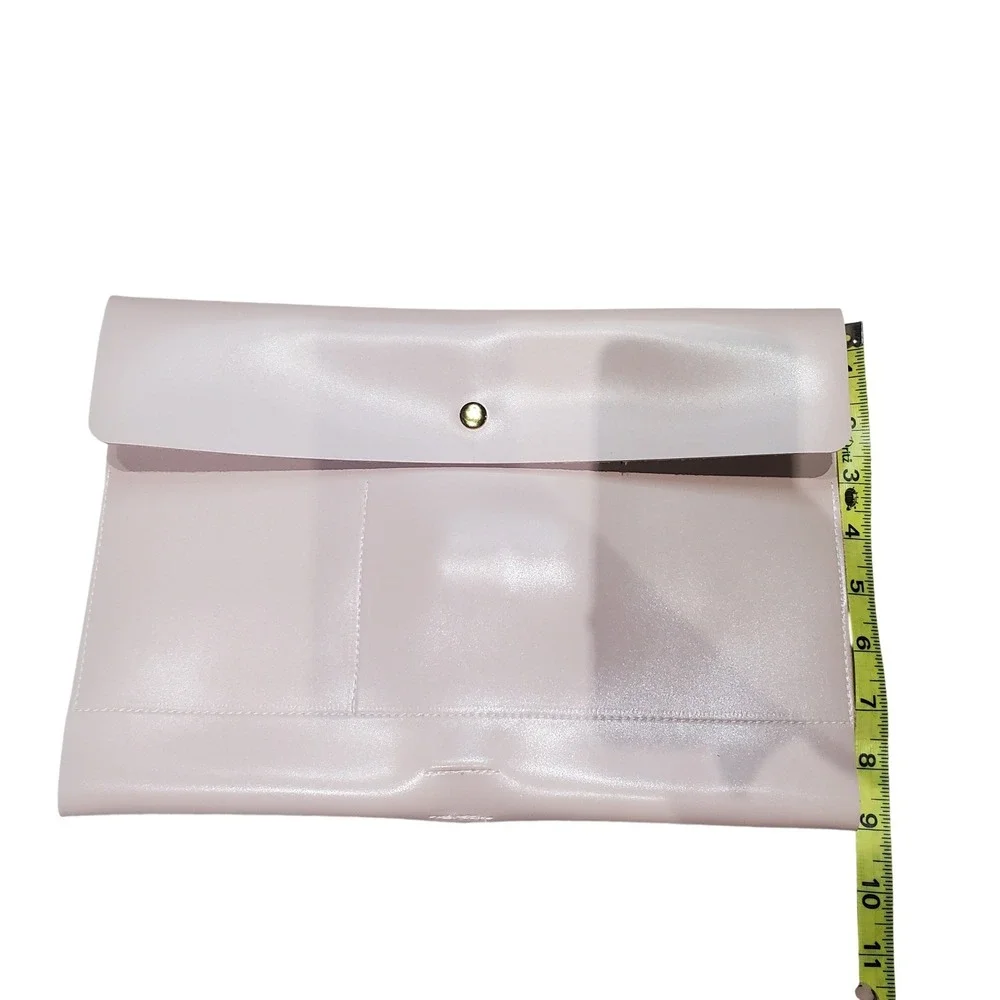 Glass Ladder Co Marilyn Organizer‎ Clutch Blush Pink Leather Snap Closure